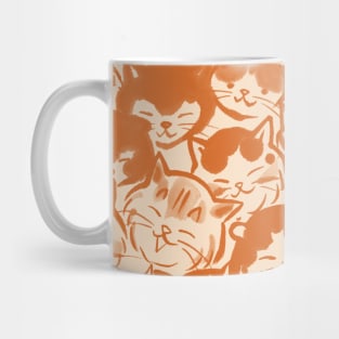 Happy cats faces (orange) Mug